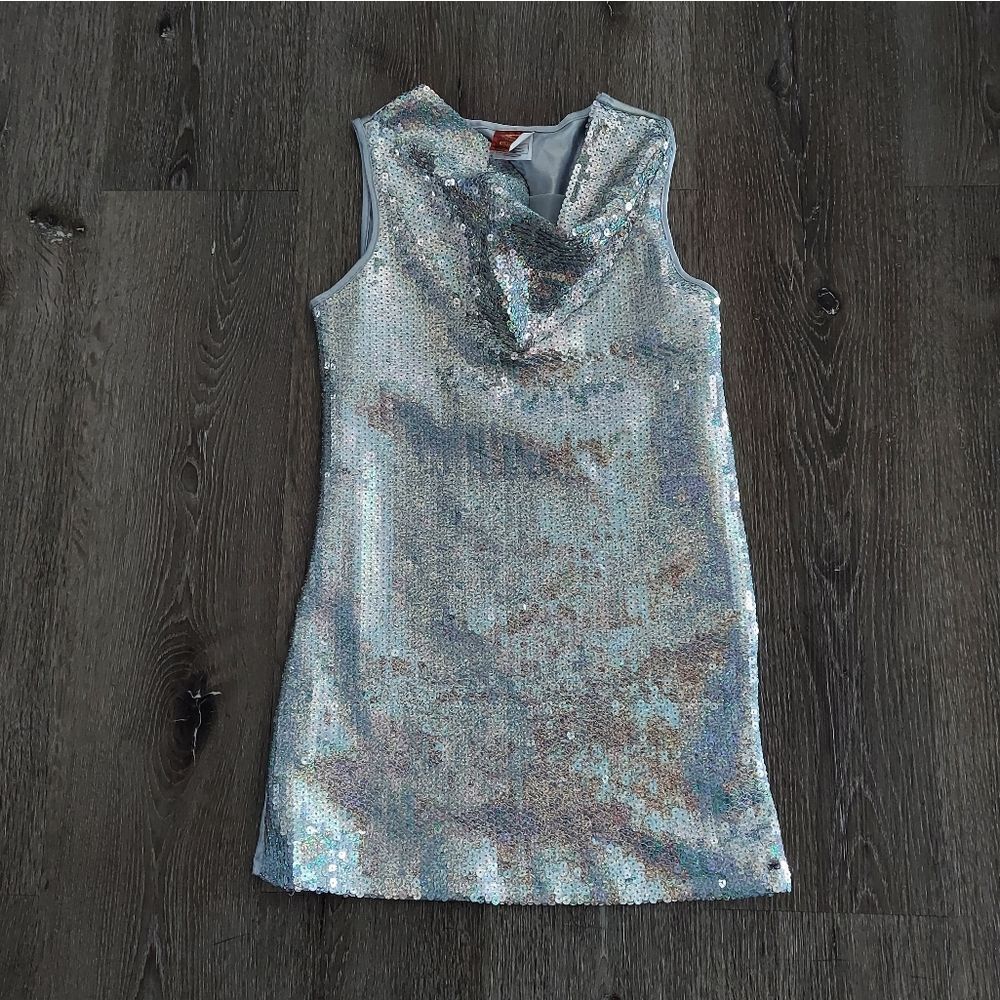 Disney Camp Rock Halloween Costume Silver Sequin Dress Large(14) - Picture 1 of 4
